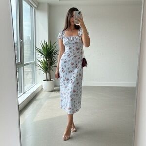 Floral Puff Sleeve Maxi Dress NWOT